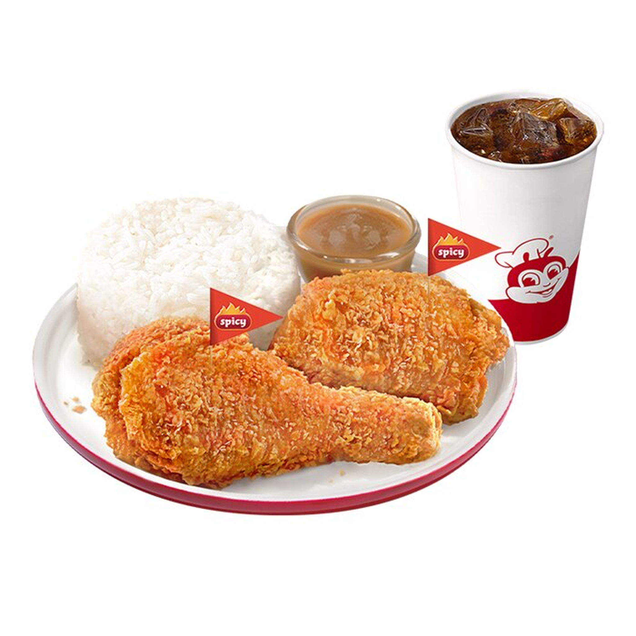 2 - pc. Chickenjoy Spicy w/ Drink | Chickenjoy Near Me | Jollibee ...