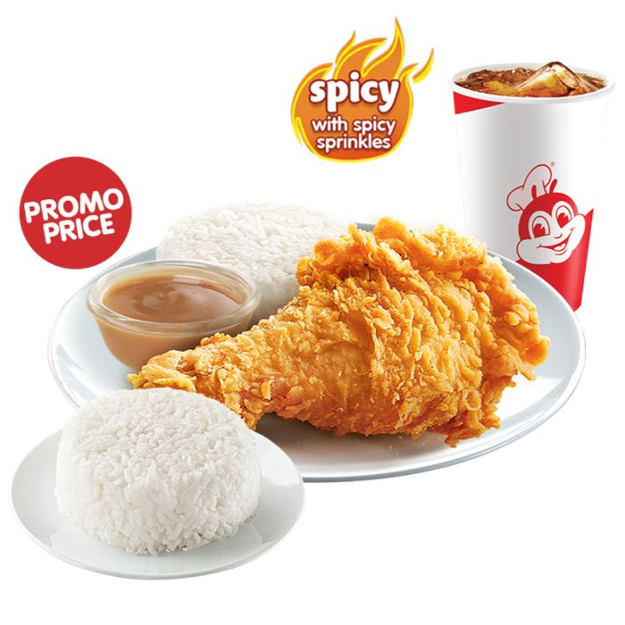 1pc Chickenjoy Spicy w/ Double Rice and Regular Iced Tea | Chickenjoy ...
