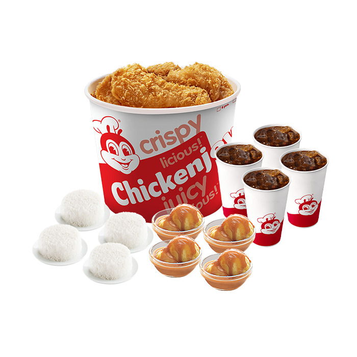 Family Super Meal A: 8 - pc. Chickenjoy Bucket w/ 4 Rice, 4 Sides and 4 Drinks