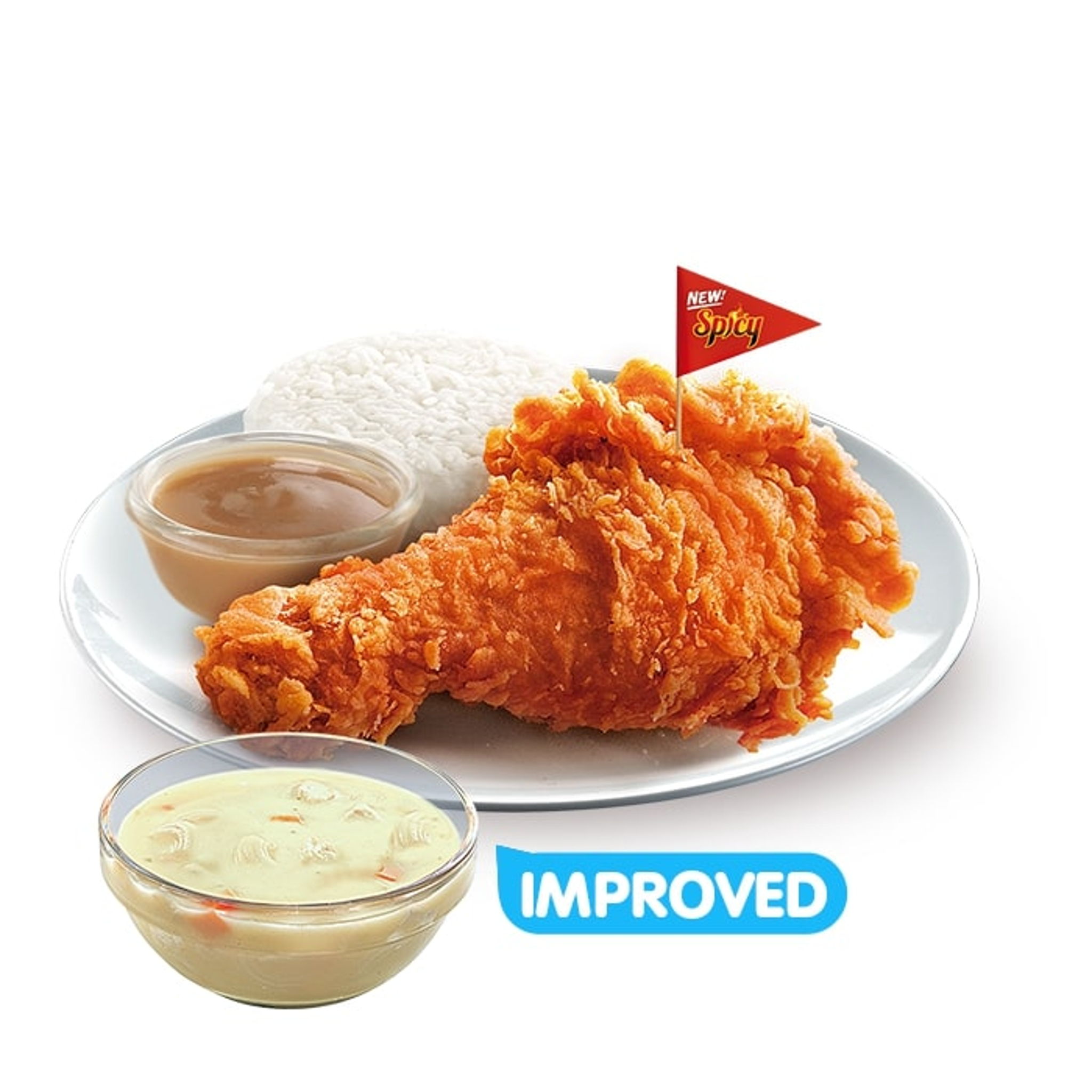 1 - pc. Crispy Hot Chickenjoy w/ Chicken Macaroni Soup | Chickenjoy ...