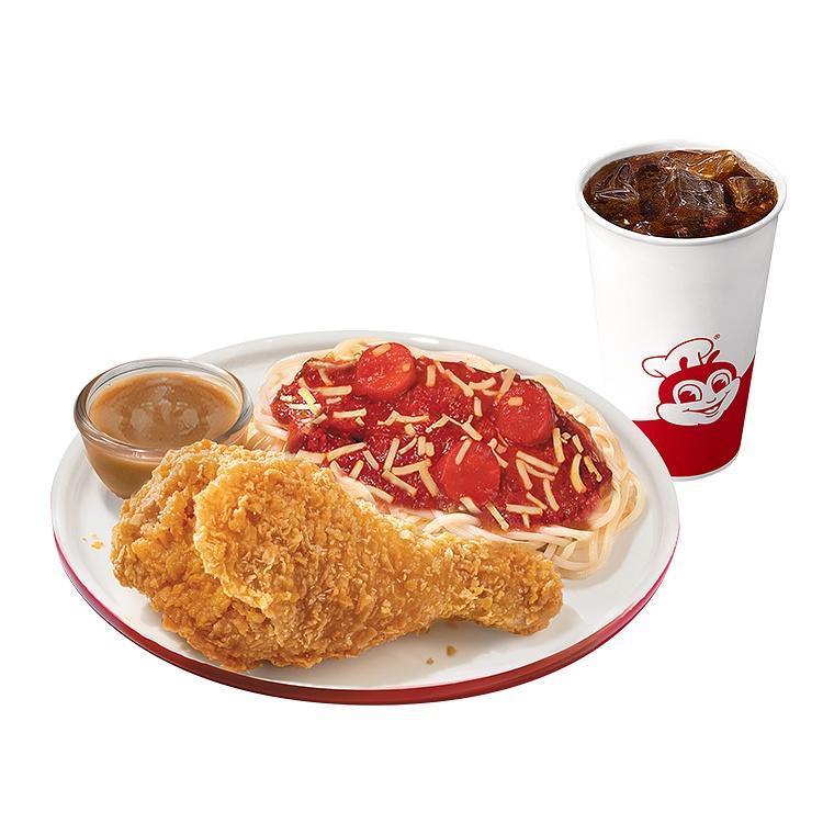 1-pc Chickenjoy w/ Jolly Spaghetti & Drink