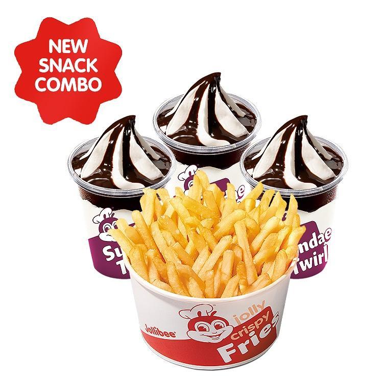 Bucket of Fries w/ 3 Chocolate Sundaes