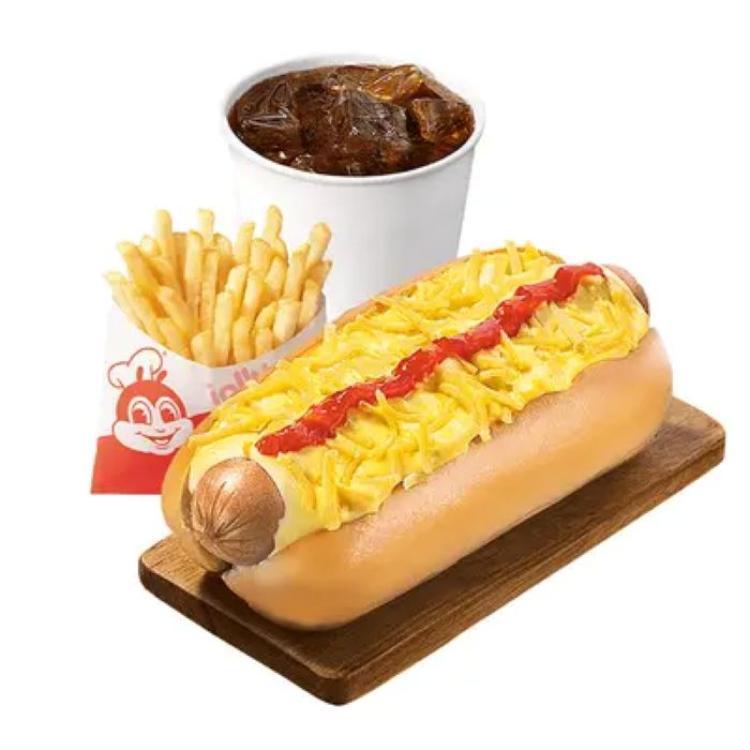 Cheesy Classic Jolly Hotdog w/ Fries & Drink