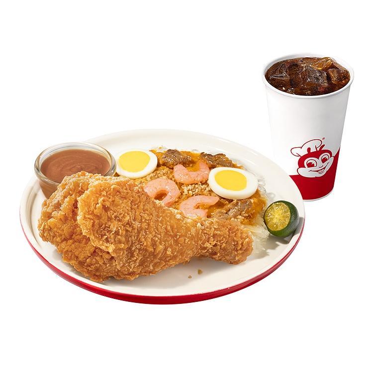 1-pc. Chickenjoy w/ Palabok & Drink