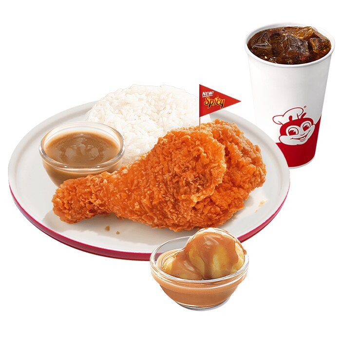 1 - pc. Crispy Hot Chickenjoy w/ Mashed Potato & Drink